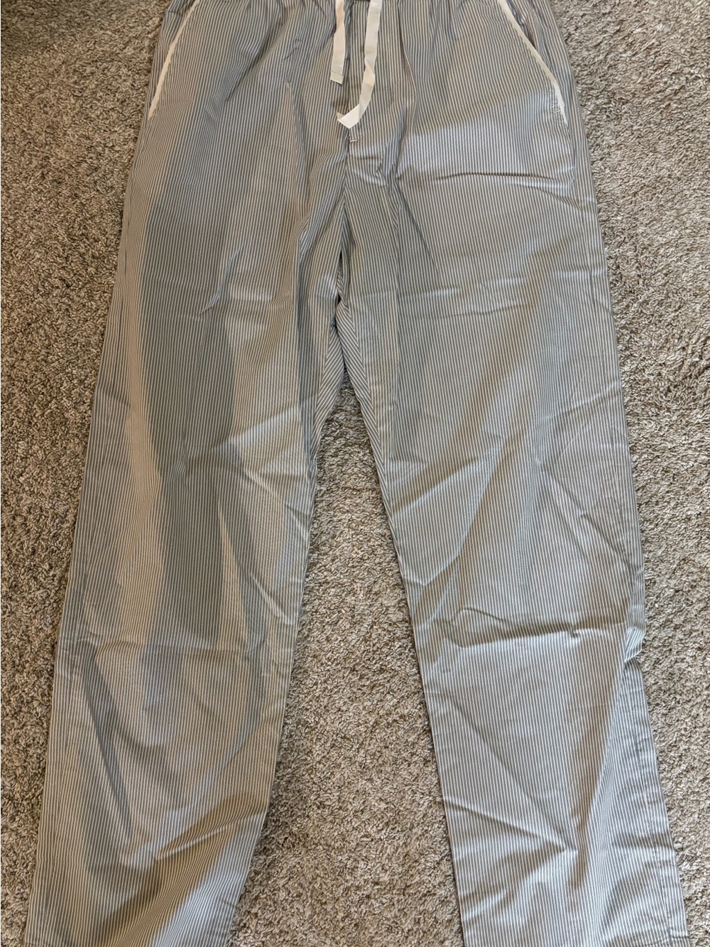 rag & bone Light Blue Pinstripe Drawstring Chinos